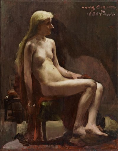 Seated Female Nude by Lovis Corinth